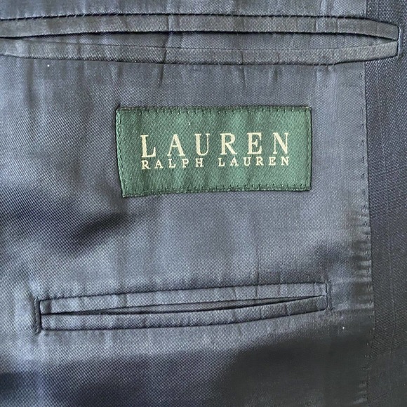 Lauren Ralph Lauren Blazer Men’s 100% Wool Navy Blue Jacket Size 46R. - Picture 9 of 12